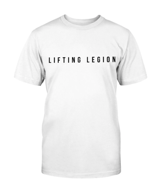 LIFTING LEGION SCHEMATIC TEE (POLY-COTTON BLEND)-WHITE - LIFTING LEGION
