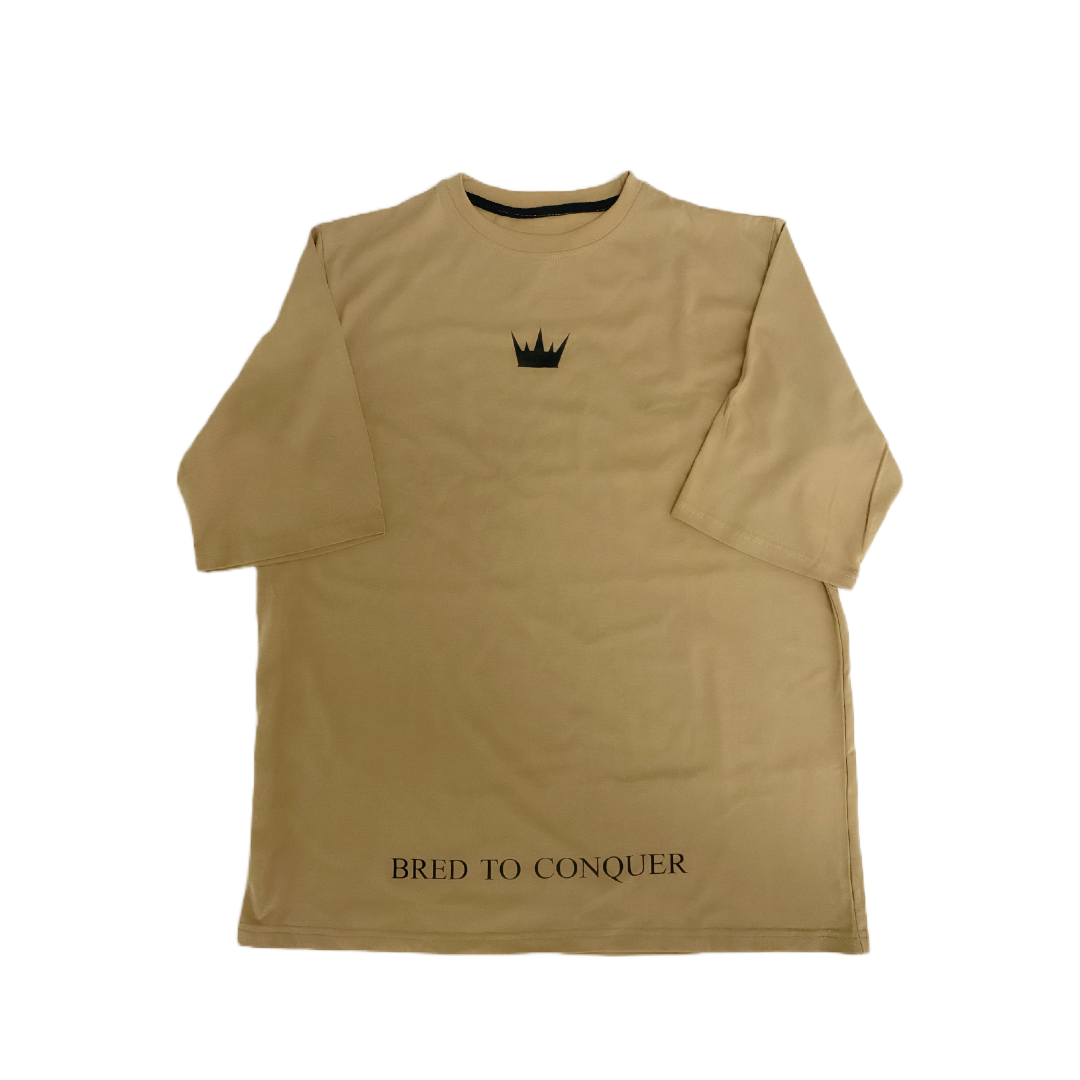 BRED TO CONQUER DROP SHOULDER TEE-SAND(READ THE SIZE DISCLAIMER IN THE DESCRIPTION) - LIFTING LEGION