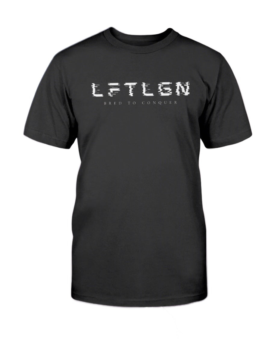 BRED TO CONQUER GLITCH TEE - BLACK - LIFTING LEGION