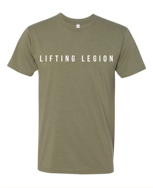 LIFTING LEGION SCHEMATIC TEE (POLY-COTTON BLEND)- OLIVE GREEN - LIFTING LEGION 