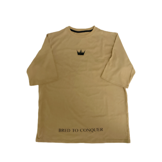 BRED TO CONQUER DROP SHOULDER TEE-SAND(READ THE SIZE DISCLAIMER IN THE DESCRIPTION) - LIFTING LEGION 