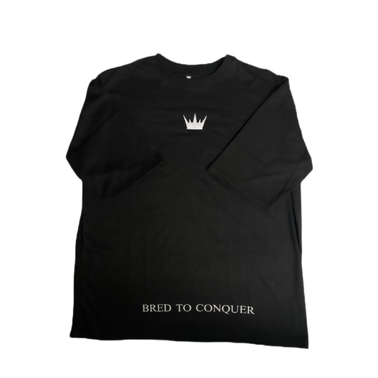 BRED TO CONQUER DROP SHOULDER TEE-BLACK (READ SIZE DISCLAIMER IN THE DESCRIPTION) - LIFTING LEGION 